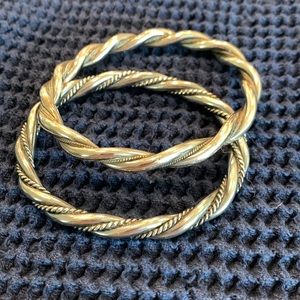 Antique silver bangles (a pair)